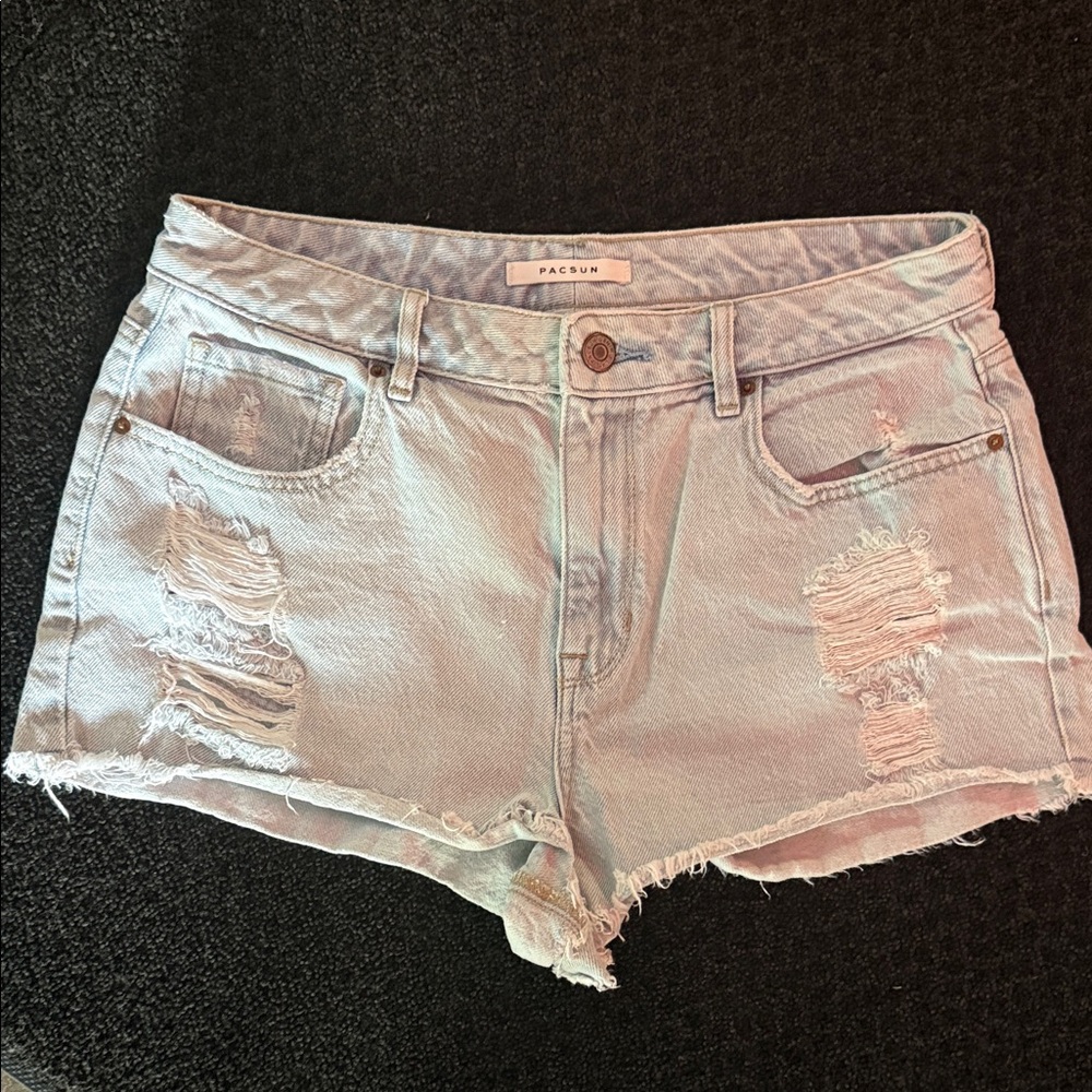 PacSun Faded Blue Ripped Jean Shorts